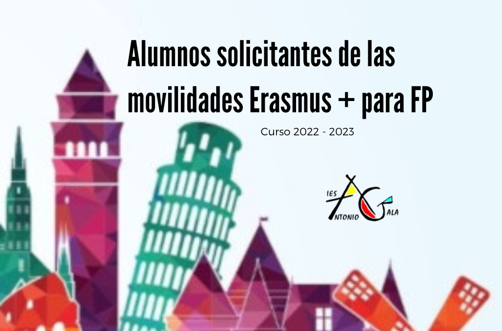 Listado de alumnos solicitantes de la movilidad Erasmus + en F.P.
